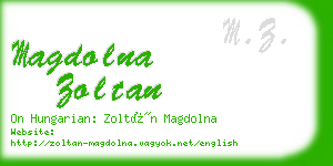 magdolna zoltan business card